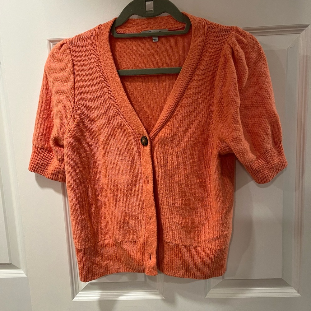 Madewell Vibrant Orange Cardigan Sweater